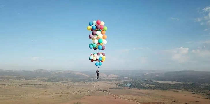 Успешная попытка полета на воздушном шаре.